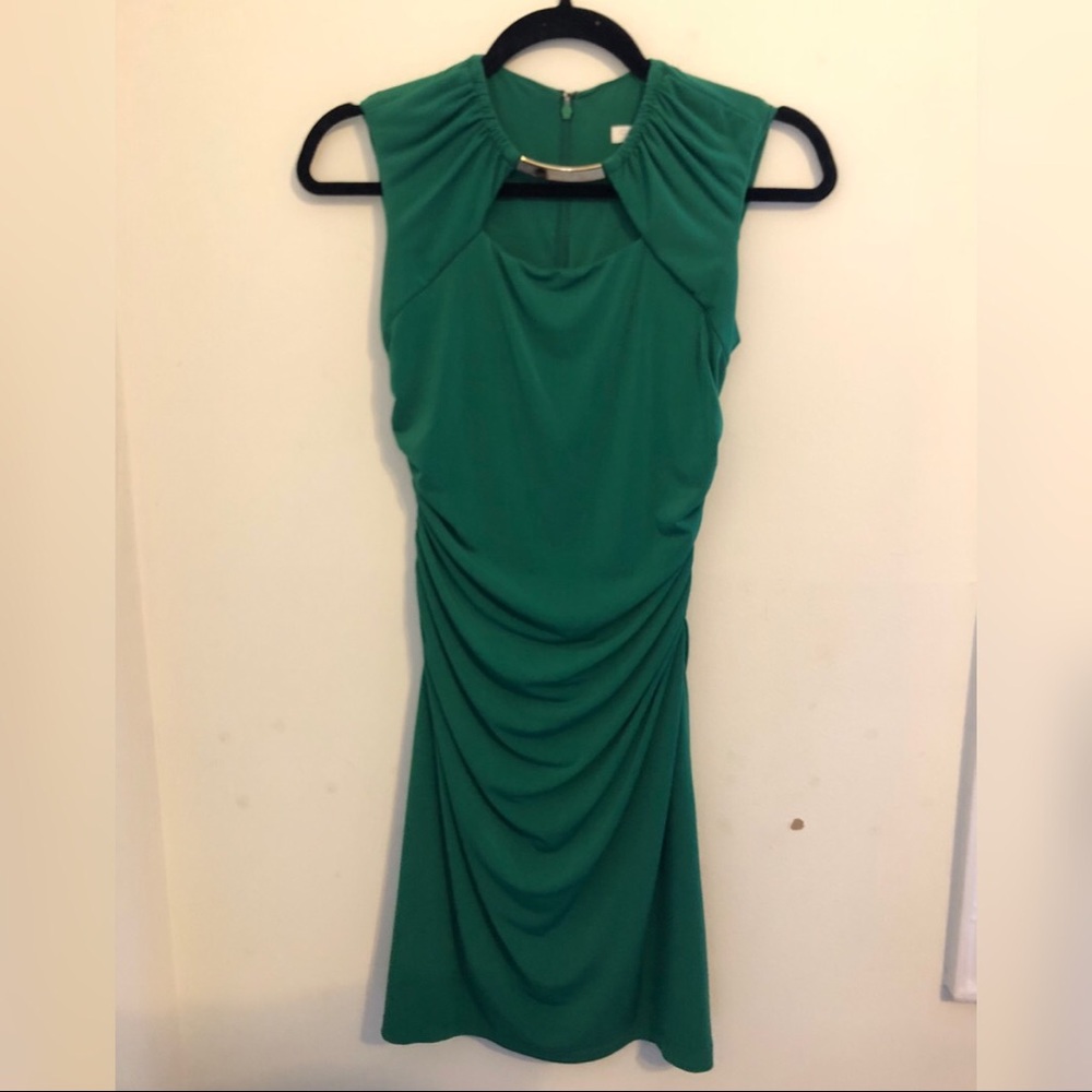Cache -cocktail Dress/green & gold necklace